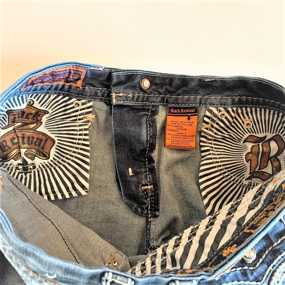 Rock Revival Womens Jeans Sz 32 Skinny - Picture 4 of 8